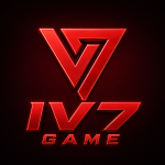 IV7 Game official logo with a modern red gaming emblem on a dark background